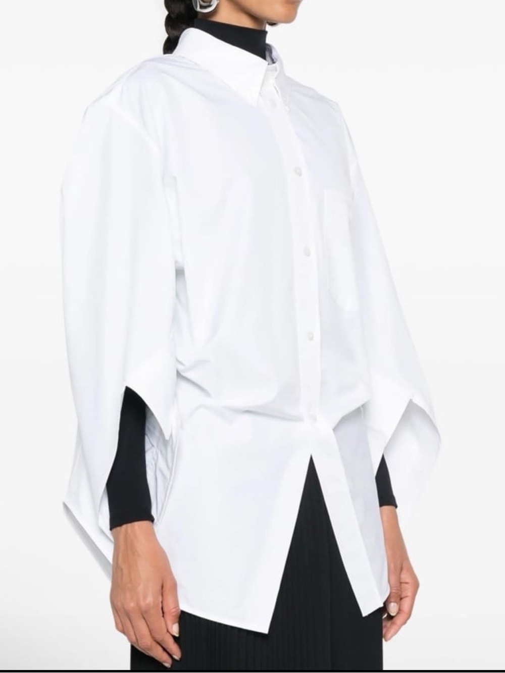 Balenciaga White Oversized Draped Button Shirt
